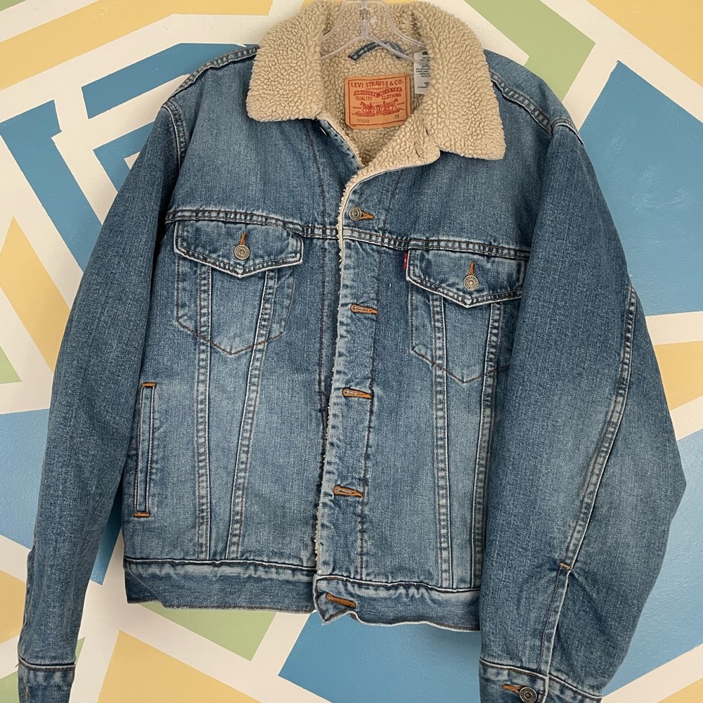 Levi’s fuzzy jean jacket.
